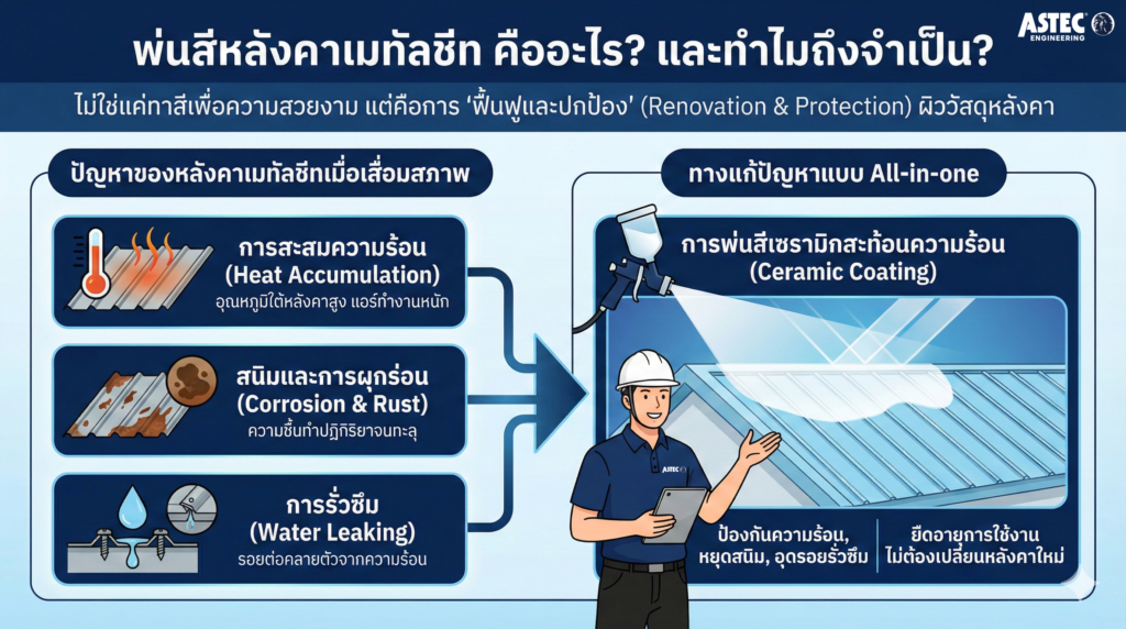 พ่นสีหลังคาเมทัลชีท