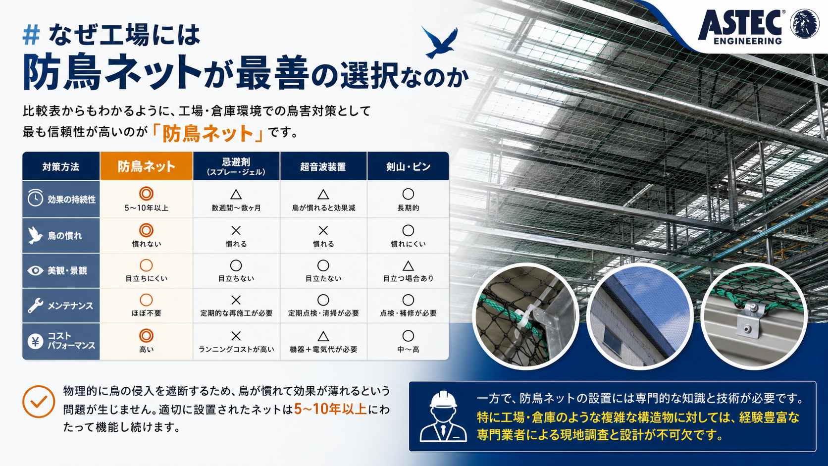 工場向け防鳥対策サービス 2