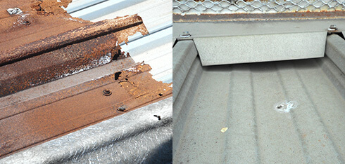 屋根塗装工事 金属屋根の経年劣化による漏水用画像